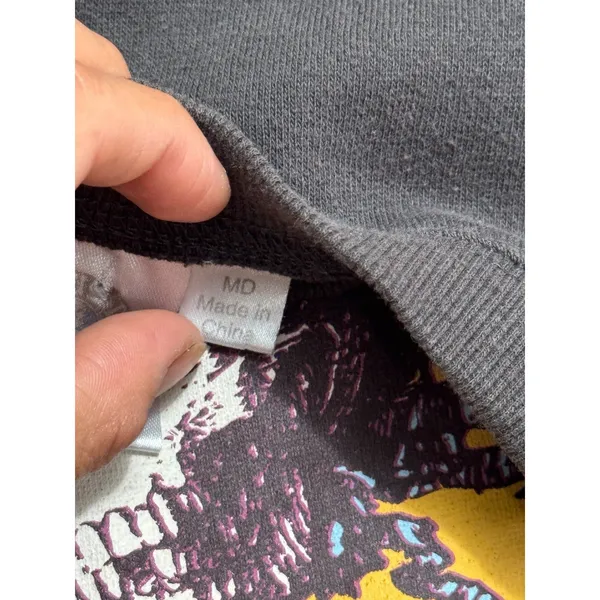 Grateful Dead Sweatshirt Black Skeleton Skull Roses Pullover VTG Y2K Size Medium - Image 6
