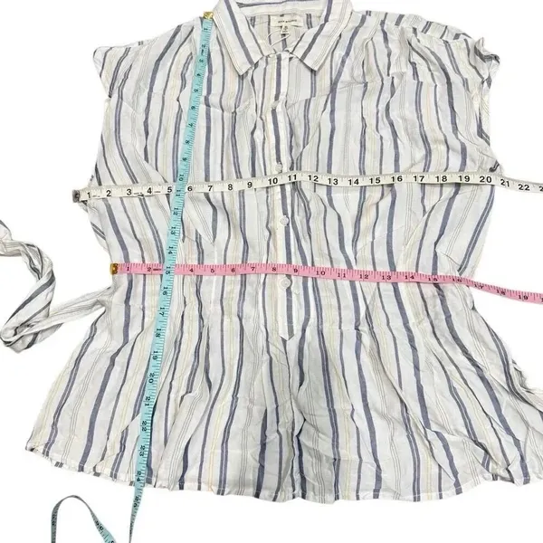Max studio striped tie-waist blouse  XL - Image 6
