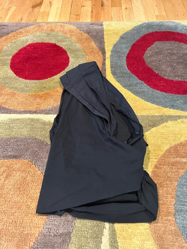 ZARA NWOT Black One Shoulder Ruffle Sleeve Ruched Nylon Black Top Women’s Small - Image 3