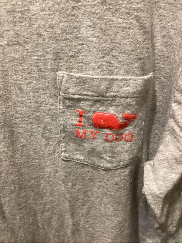Vineyard Vines Gray Long-Sleeve Pocket Tee with Red Whale Accent - Image 2