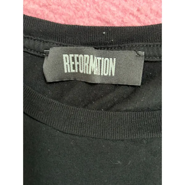 Reformation Black Muscle Tank Top 100% Tencel XS Sleeveless‎ Crew Made in USA - Image 3