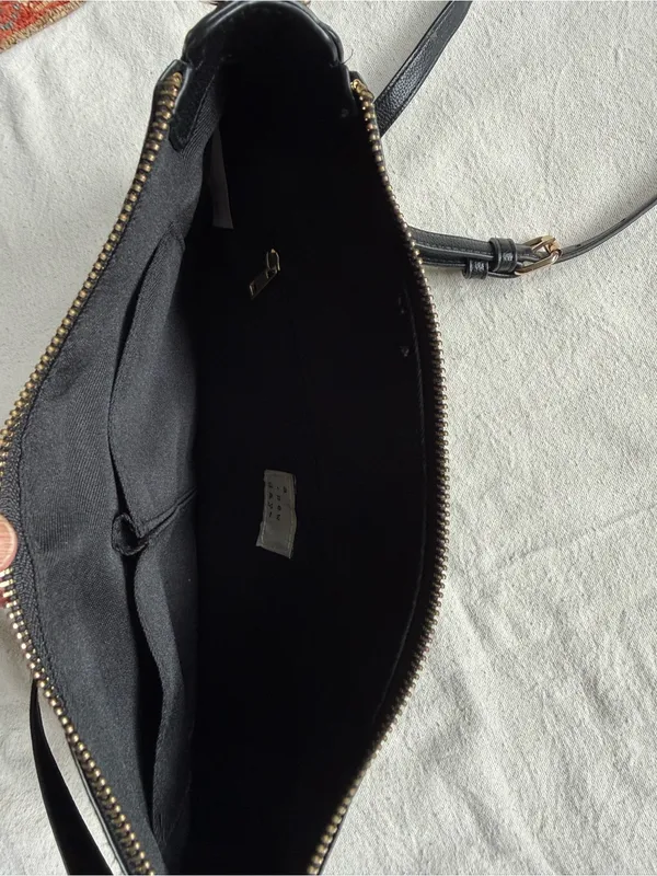 A New Day Black Pebbled Crossbody Bag with Adjustable Strap, practical, easy - Image 2