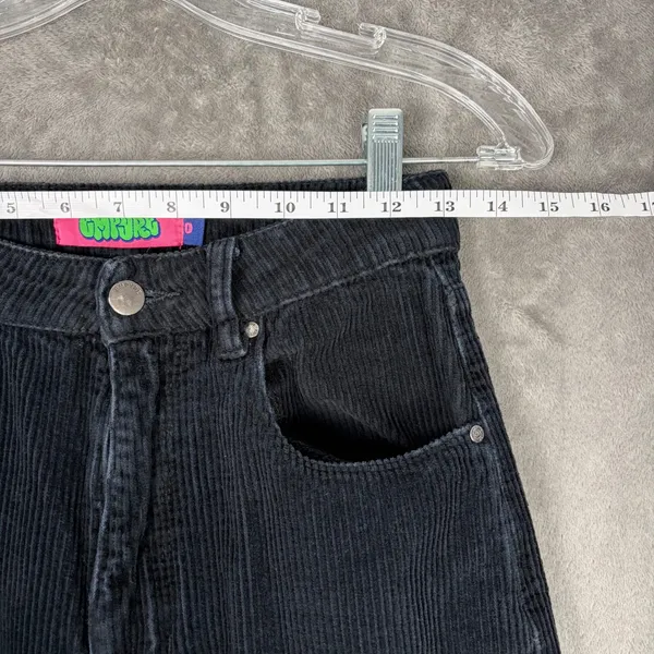 Empyre Tori Black Corduroy Pants Size 0 High Rise Straight Leg Y2K Skater Retro - Image 3