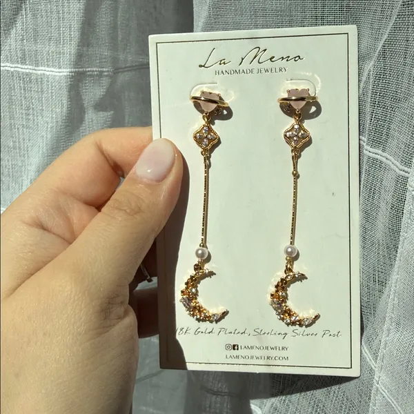 Anthropologie LA MENO swinging moon earrings - Image 3