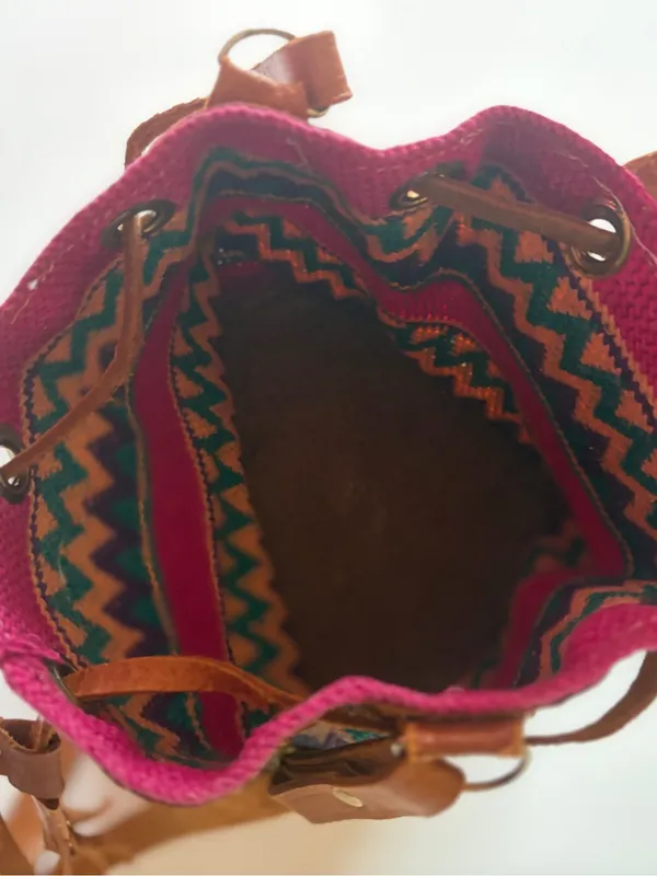 Western Boho Pattern Aztec Handmade Leather Shoulder Satchel Crossbody Bag Purse - Image 7