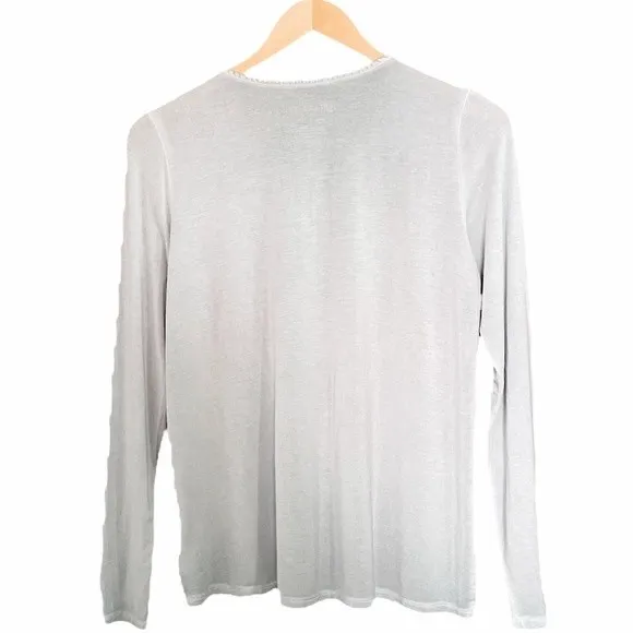 American Eagle Soft & Sexy Top Sz Small Sage Green Lace Up Y2K 2000s Long Sleeve - Image 2