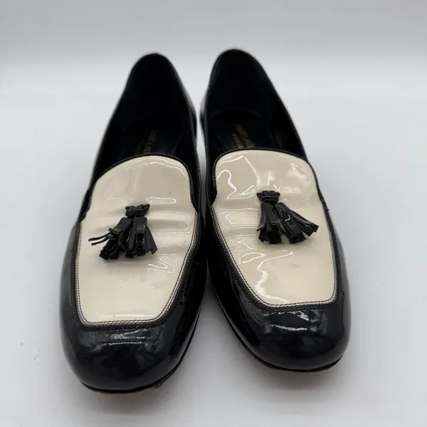 Saint Laurent Elegant Patent Leather Tassel Accents Pumps Women's Size 7 IT 37 - Image 7