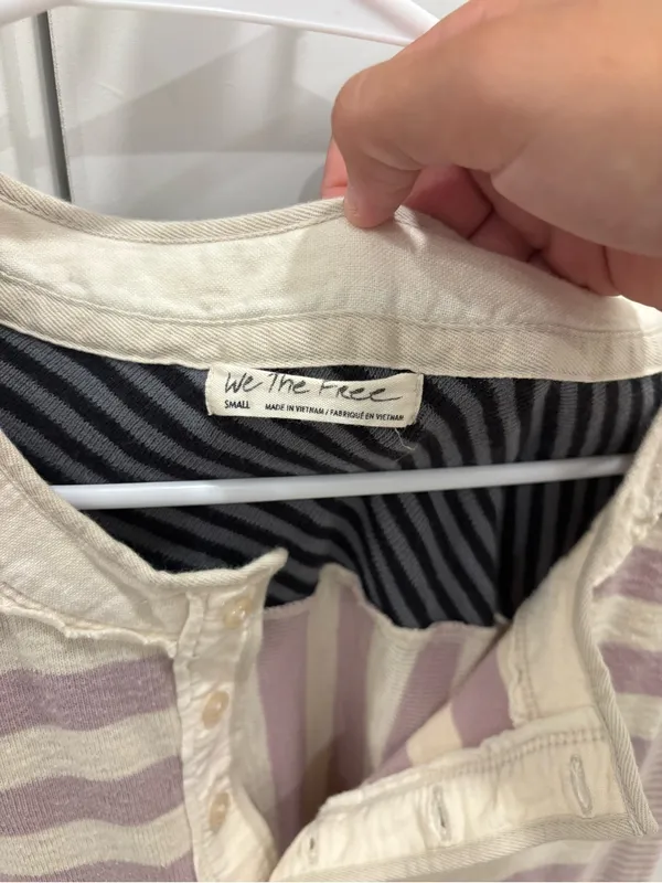 We the Free Give Me Stripes Henley Top Size Small - Image 3