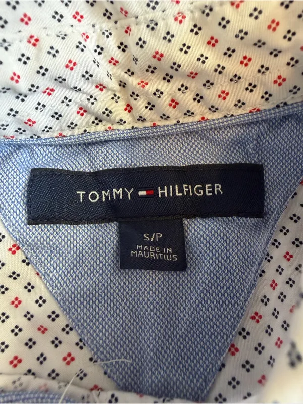 Tommy Hilfiger Long Sleeve Button Down Shirt White Patterned Print Womens Size S - Image 4