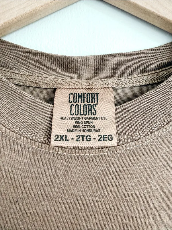 Comfort Colors Brown Teddy Bear Starbucks Graphic Cotton Shirt 2XL - Image 3