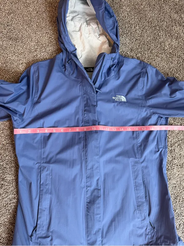 The North Face Women’s Blue Hooded Waterproof Rain Jacket Medium - Image 5