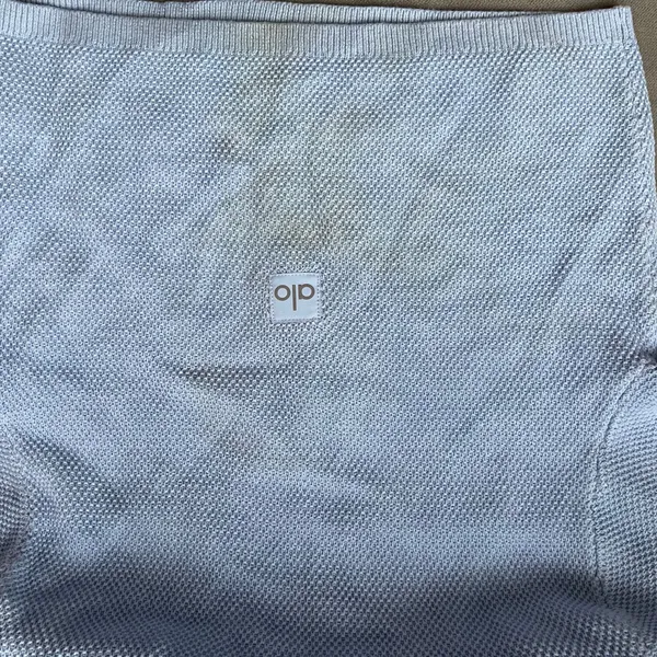 Alo Yoga Tennis Club Sweater Knit Cropped Polo Seashell Blue/White XS - Image 6