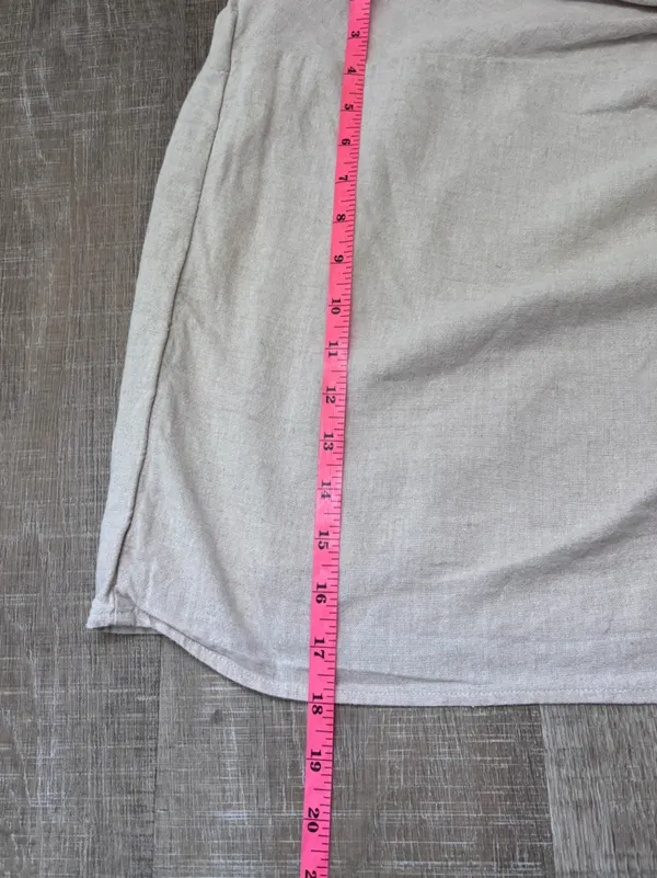 Abercrombie & Fitch Knotted Linen Mini Skirt Beige L Minimalist Coastal Neutral - Image 15