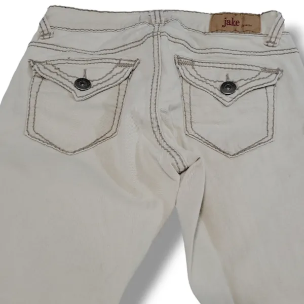 Jake Jeans Size 5 26"x31" Bella Skinny Pant With Heavy Stitch Distressed Stretch - Image 5