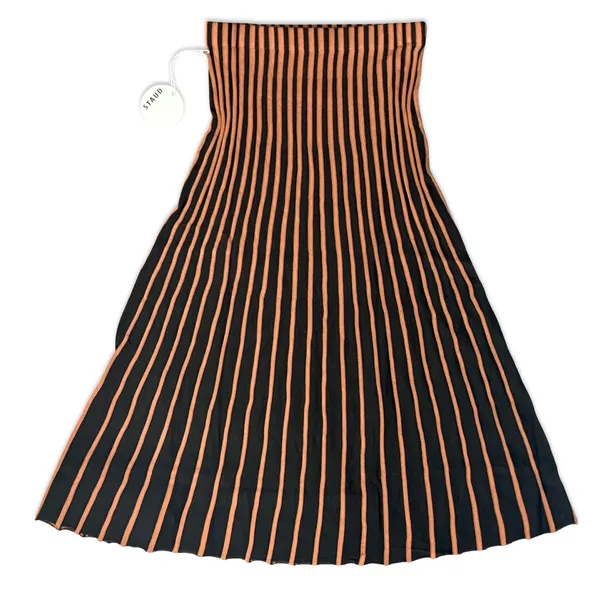 STAUD Alesia Tan Black Graduating Rib Knit Sweater Maxi Skirt Size M NEW Tags - Image 2