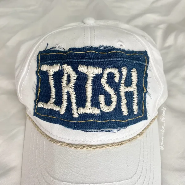 Notre Dame Irish trucker hat embroidered braided reworked - Image 2