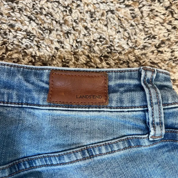 Lands End Mid Rise Curvy Bootcut Jeans‎ Light Wash Denim Size 6 - Image 9