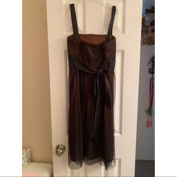 Kathy Roberts Brown and Black Midi Dress Size 8 - Image 2