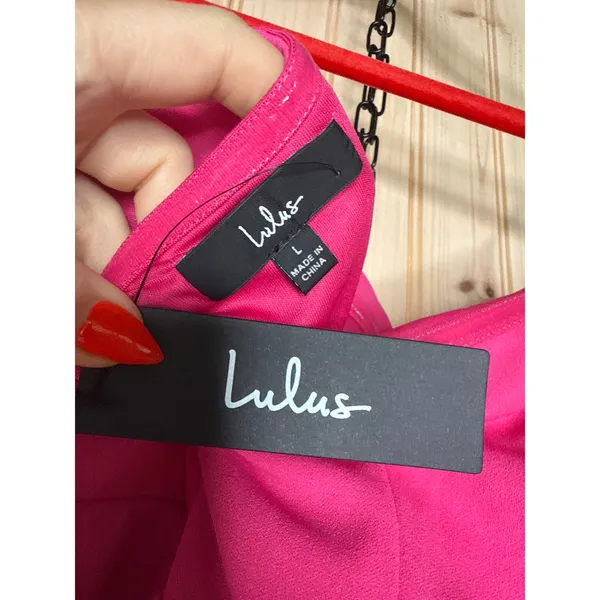 NWT Lulus Dramatic Intent Hot Pink Strapless Corset Bodycon Mini Dress Party L - Image 6