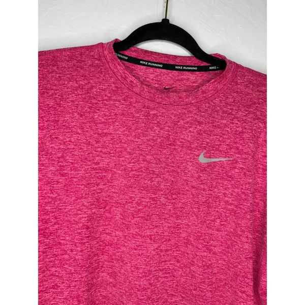 Nike Running Dri-Fit Crew Neck Long-Sleeve Shirt Medium Pink Athleisure Active - Image 2
