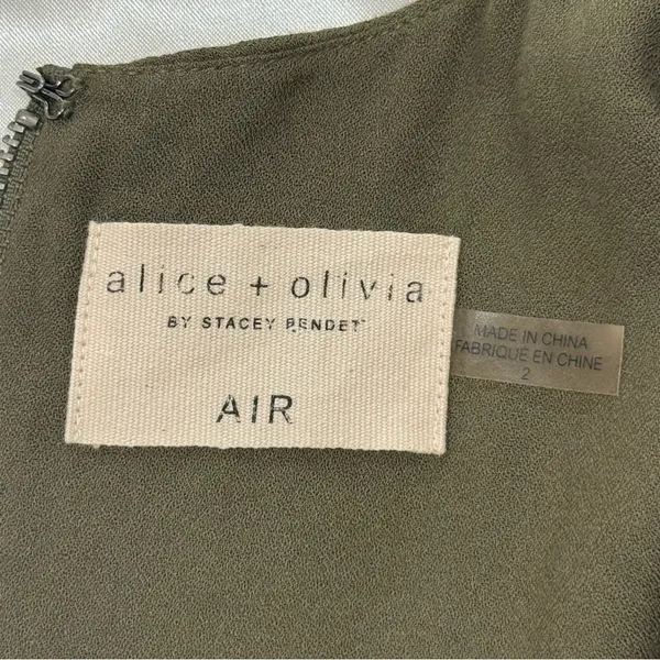 Alice + Olivia Open Back Romper Sleeveless Olive Green 2 Minimal Chic Vacation - Image 8