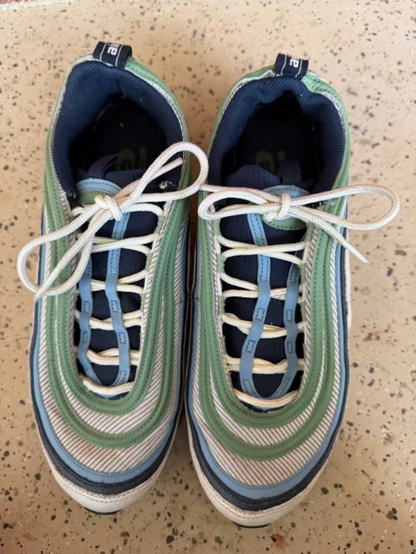 2008 Nike Air Max 97 Womens Size 8.5 green‎ blue grey color sneaker shoes - Image 8