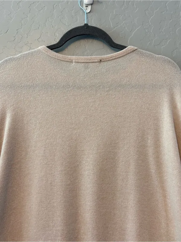 Quince beige cream colored lightweight high low long sleeve sweater small - Image 11