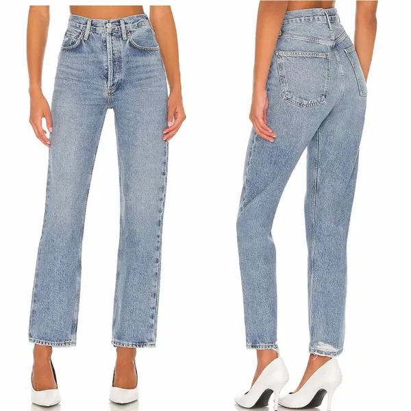 AGOLDE 90’s Pinch Waist High Rise Straight Button Fly Jeans Size 31 Endless - Image 6