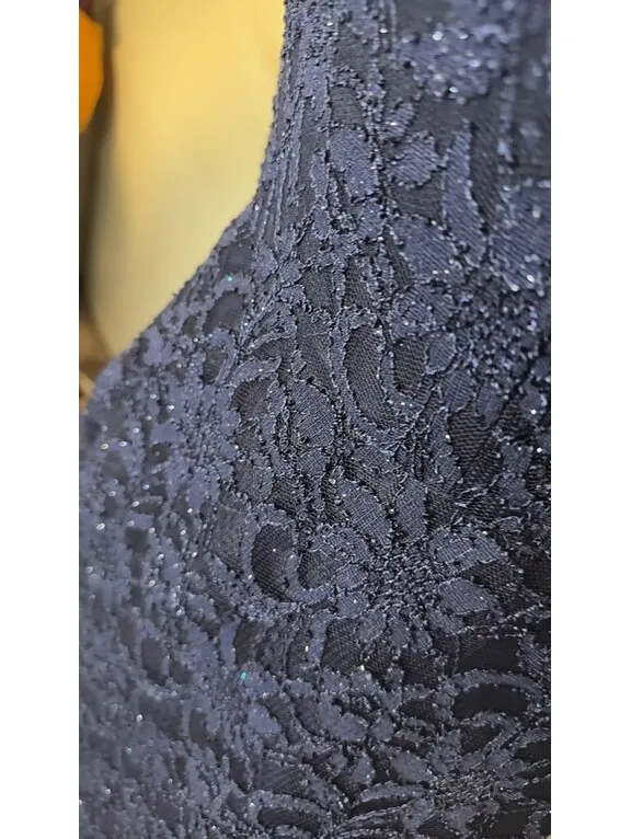 BCX Navy Blue Lace Evening Gown - Image 3