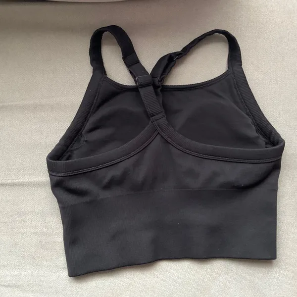 Alo Yoga Seamless Ribbed Favorite Bra Tank Black XS - Image 5