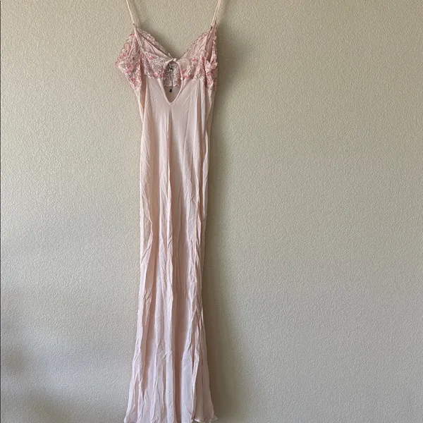 Free People Midnight Magic Pink Floral Maxi Slip Dress. - Image 4