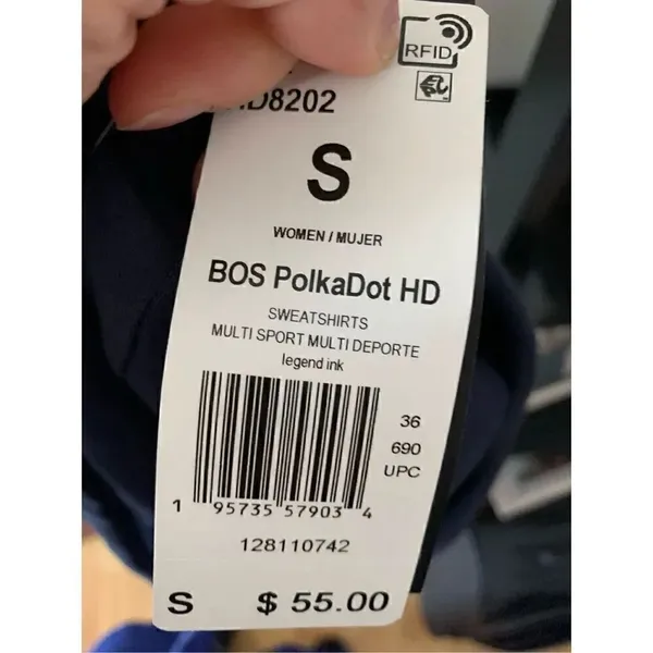 Adidas hoodie sweatshirt size small blue - Image 3
