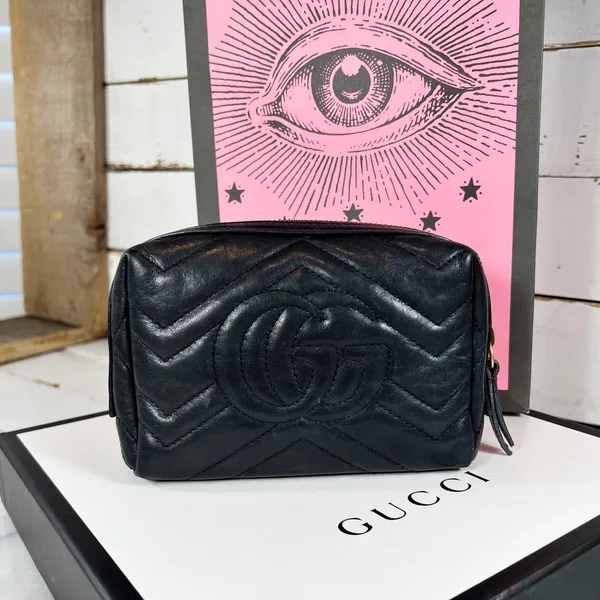 Gucci Calfskin Matelasse GG Marmont Cosmetic Case - Image 3