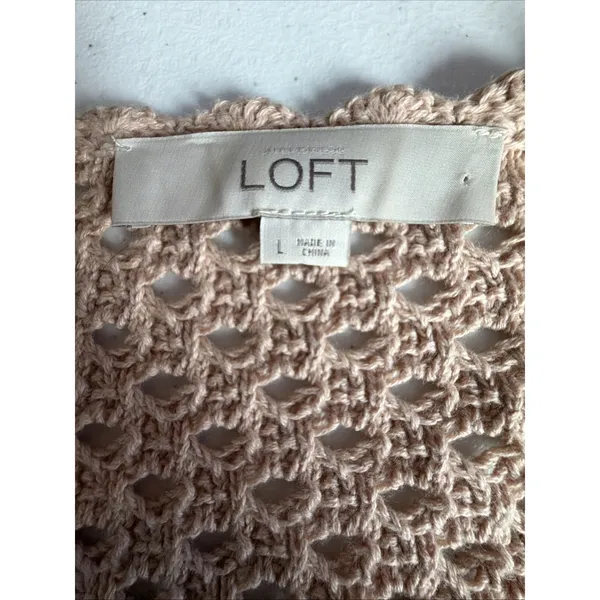 Ann Taylor LOFT crochet coastal vacation beach bohemian luxury Sweater large - Image 7