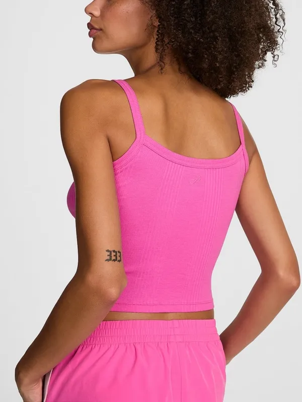 Victoria's Secret PINK Victoria's Secret Ribbed Tank & Shorts Set Pink Gossip L - Image 9