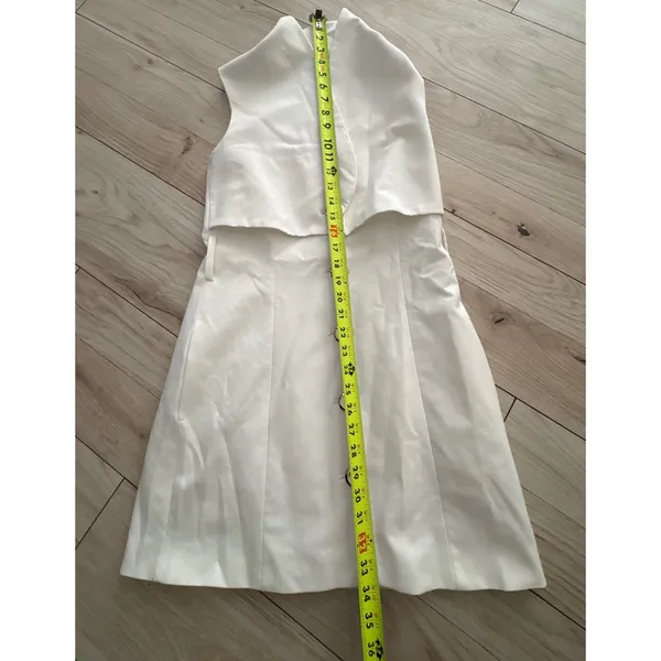 Zara Womens White Sleeveless Tuxedo Blazer Mini Dress Gold Buttons Size‎ Small - Image 5