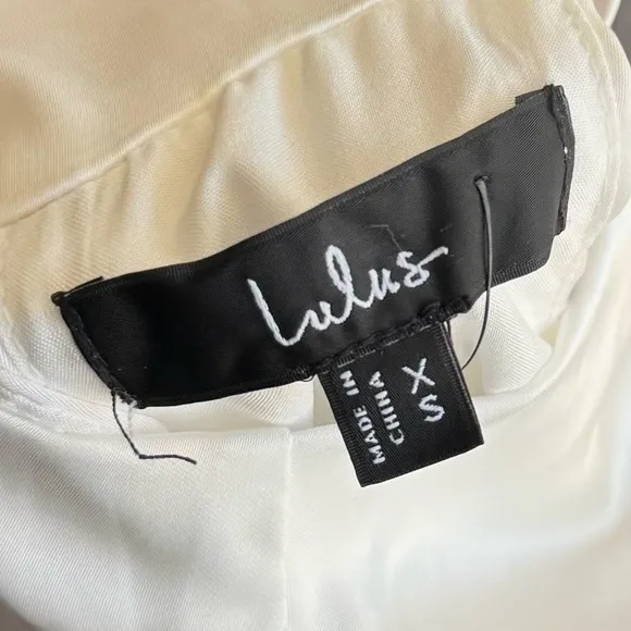 NEW LULUS Distinctive Charm White Satin Asymmetrical Midi Dress SZ XS - Image 12