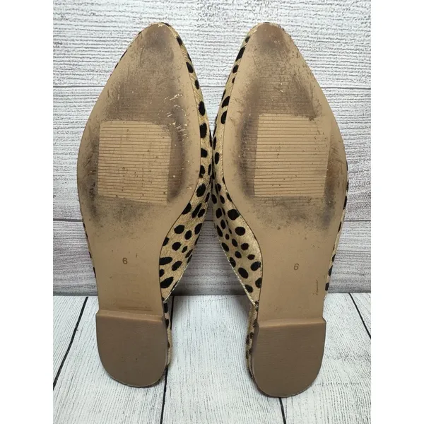 Madewell Remi Mule Leopard Print Flats Womens Size 6 Calf Hair Quiet Luxury - Image 6