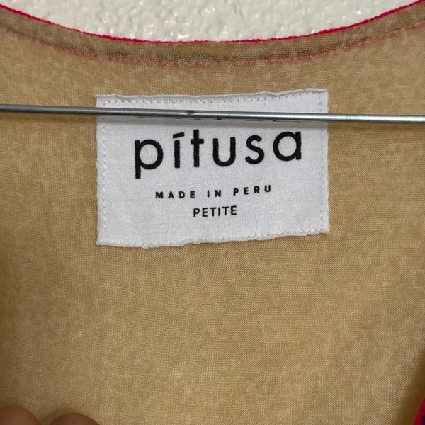 Pitusa Santorini Tan Maxi Dress with Pom Pom Trim petite size - Image 8