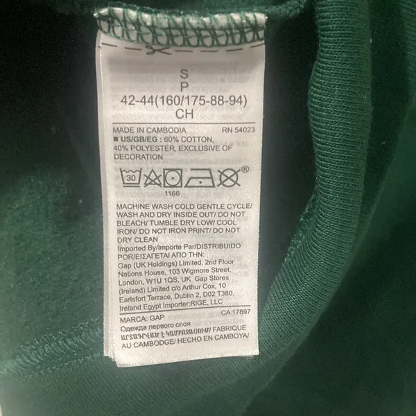 Gap Women’s Green/Pink Logo Sweatshirt Like New Size Small - Image 5