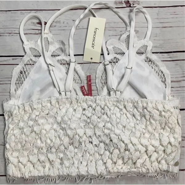 Francesca’s Dina Be Ivory Lace Bralette Size XS - Image 4