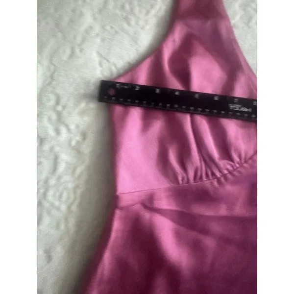 Nasty Gal Satin V Neck Ruched Bust Mini Dress SIZE 10 - Image 6