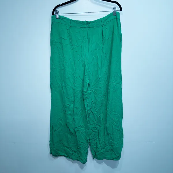 Flounce London ASOS Bright Green High Waisted Wide Leg Trousers Size 14 - Image 6