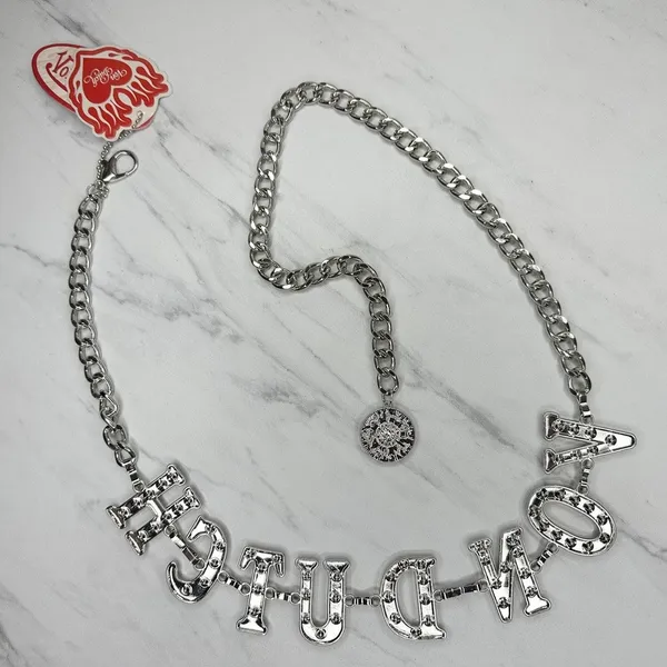 Von Dutch Rhinestone Letter Chain Belt OS ✨ - Image 2