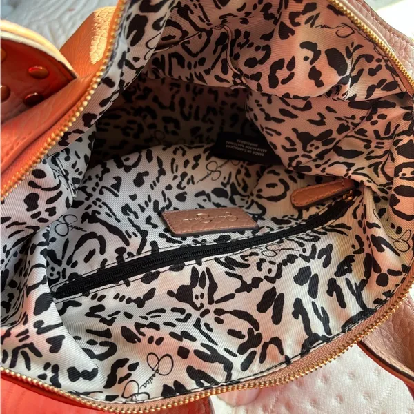 Jessica Simpson Pink Textured Handbag with Stud Accents - Image 5