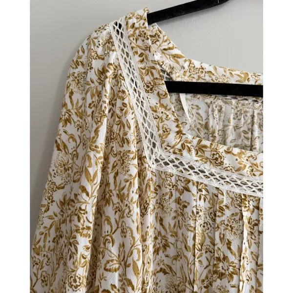 Free People Talk About It Tunic Top Ivory Combo Women's Size Medium‎ - Image 7