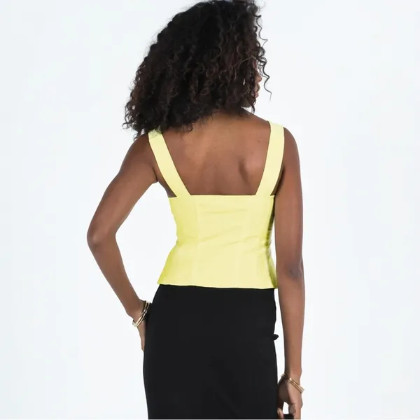Princess Polly Little Lambs Lace Top In Lemon - Image 2