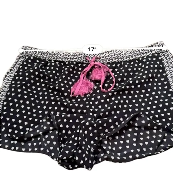 Lele Sadoughi x Roller Rabbit Black, White & Pink Heart Print Pajama‎ Set Sz L - Image 9
