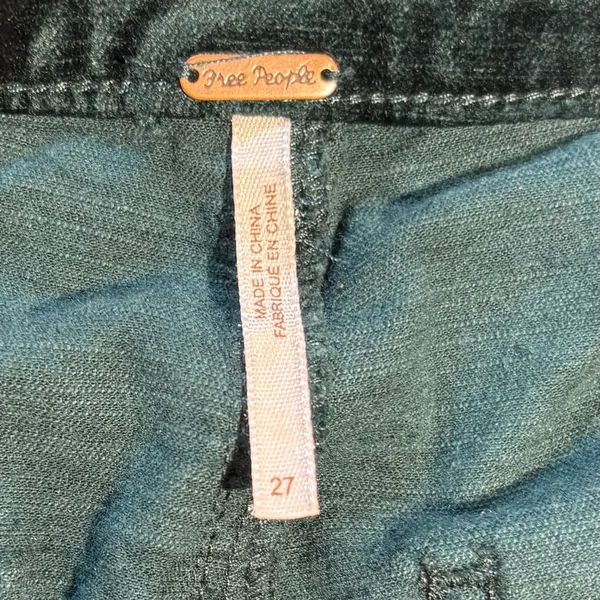 Free People High Time Velvet Kick Flare Pants Jewel Green Sz 27 💛 - Image 9
