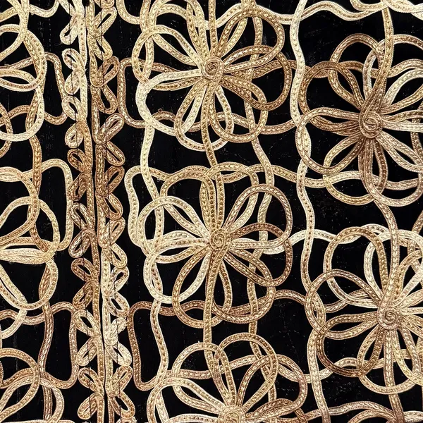 Vintage Black Brown Embroidered Floral Sheer Zip Jacket Boho Y2K 90s Evening XL - Image 6